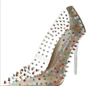 STEVE MADDEN  CLEAR SPIKES / heels size 8.5